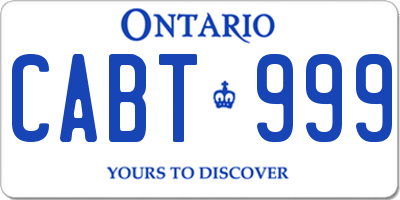 ON license plate CABT999