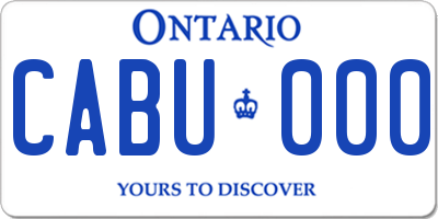 ON license plate CABU000