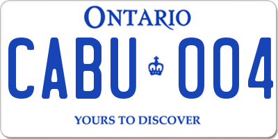 ON license plate CABU004