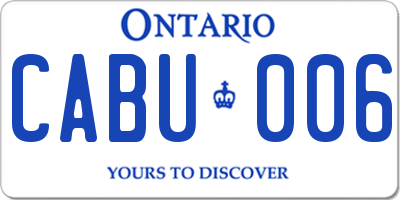 ON license plate CABU006