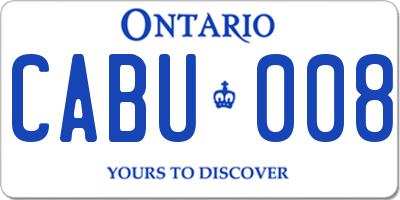 ON license plate CABU008