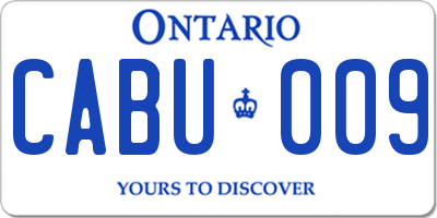 ON license plate CABU009