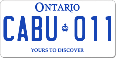 ON license plate CABU011