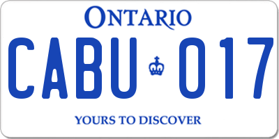 ON license plate CABU017