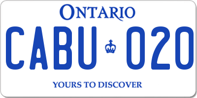 ON license plate CABU020