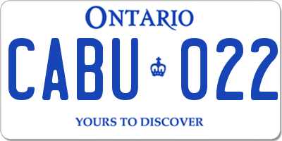 ON license plate CABU022