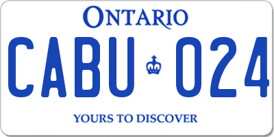 ON license plate CABU024