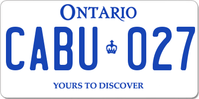 ON license plate CABU027