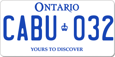 ON license plate CABU032