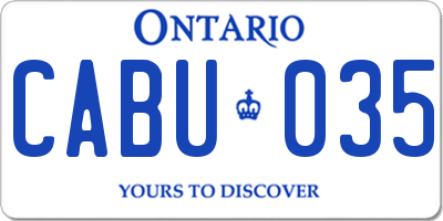 ON license plate CABU035