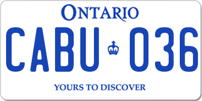 ON license plate CABU036