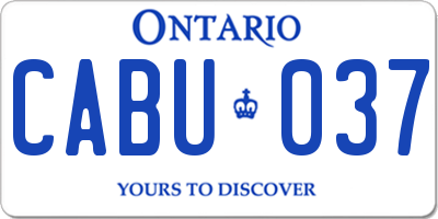 ON license plate CABU037