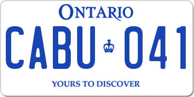 ON license plate CABU041