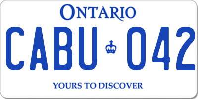 ON license plate CABU042