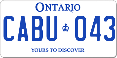 ON license plate CABU043