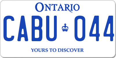 ON license plate CABU044