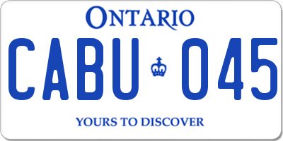 ON license plate CABU045