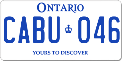 ON license plate CABU046