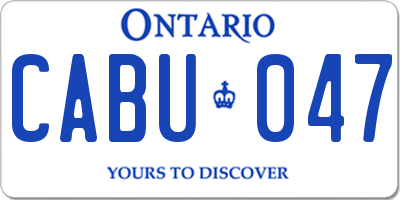 ON license plate CABU047