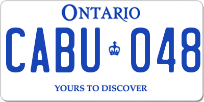 ON license plate CABU048