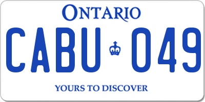 ON license plate CABU049