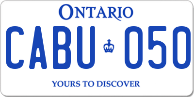 ON license plate CABU050