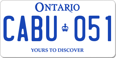 ON license plate CABU051