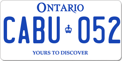 ON license plate CABU052