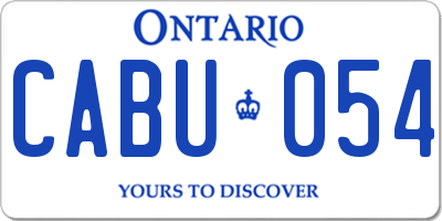 ON license plate CABU054