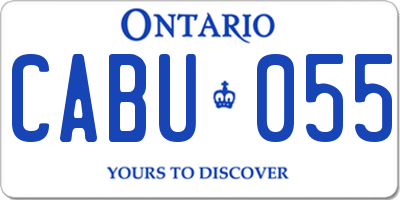 ON license plate CABU055