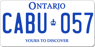 ON license plate CABU057