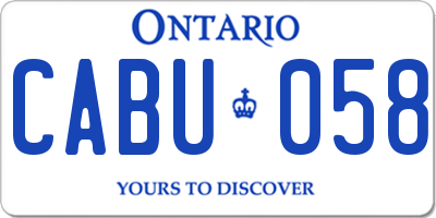 ON license plate CABU058