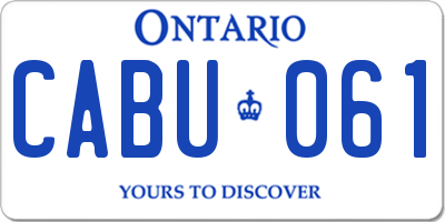 ON license plate CABU061