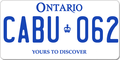 ON license plate CABU062