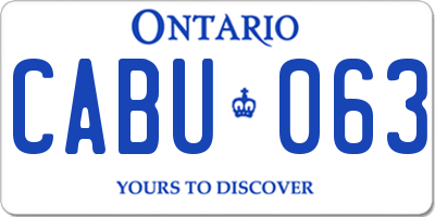 ON license plate CABU063