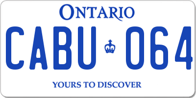 ON license plate CABU064