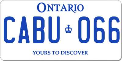 ON license plate CABU066