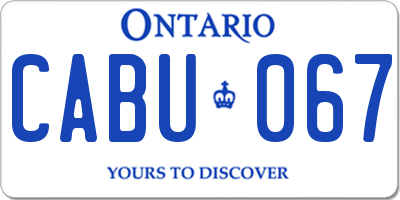 ON license plate CABU067