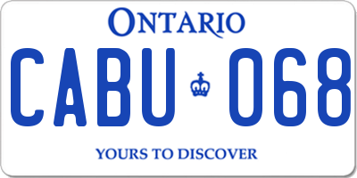 ON license plate CABU068