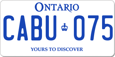 ON license plate CABU075