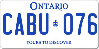 ON license plate CABU076