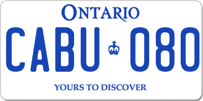 ON license plate CABU080