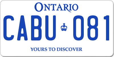 ON license plate CABU081