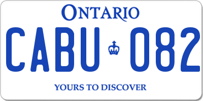 ON license plate CABU082