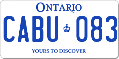 ON license plate CABU083