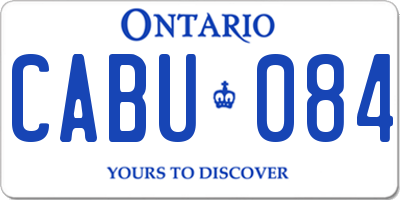 ON license plate CABU084