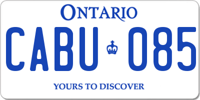 ON license plate CABU085