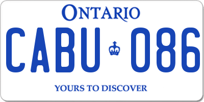 ON license plate CABU086