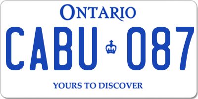 ON license plate CABU087