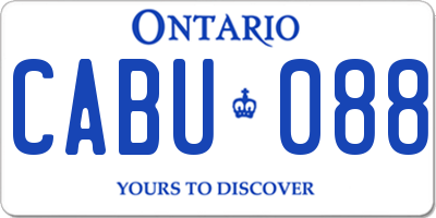 ON license plate CABU088